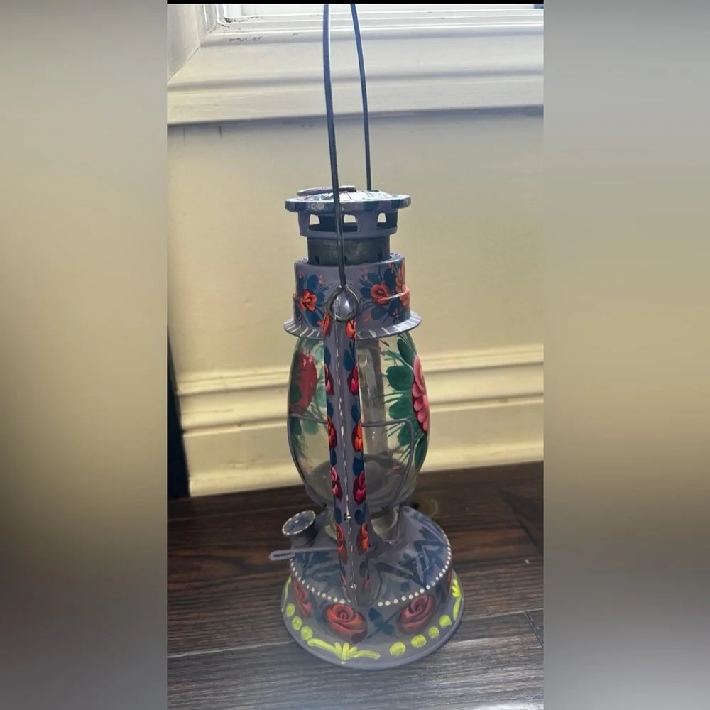 Truck Art Pakistani Floral Hand-Painted Lantern
